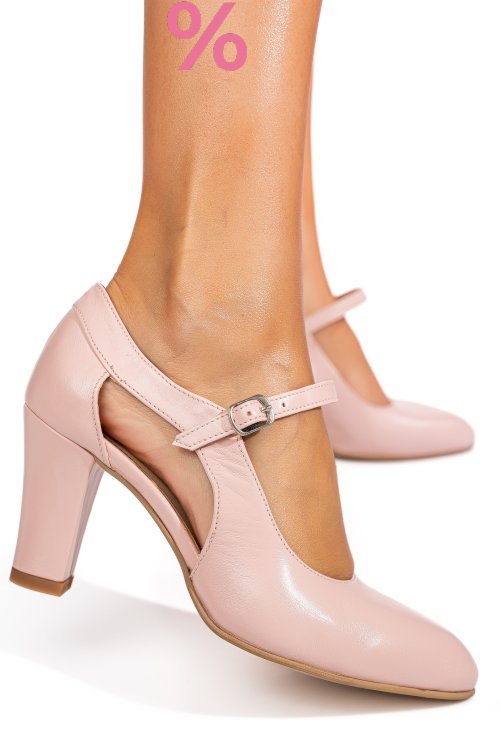 Pantofi roz piele naturala 1pc800