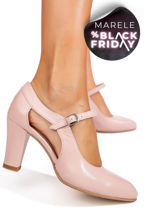 Pantofi roz piele naturala 1pc800