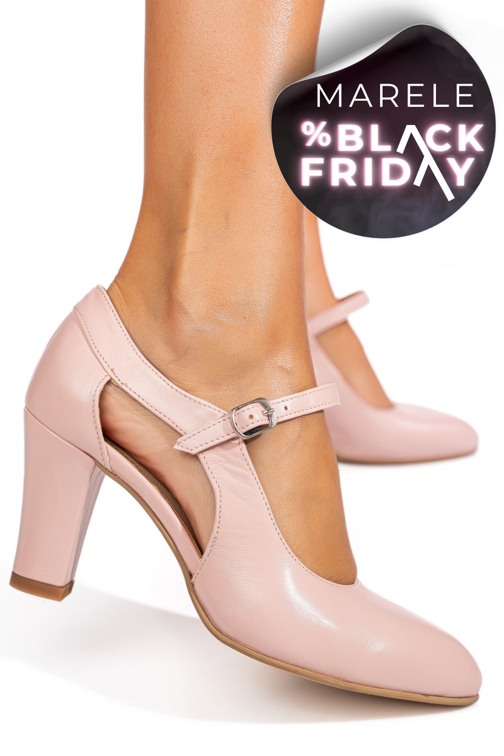 PANTOFI ROZ PIELE NATURALA 1PC800