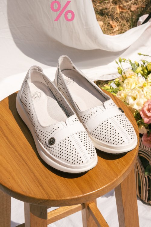 Mocasini albi piele naturala jspy3951