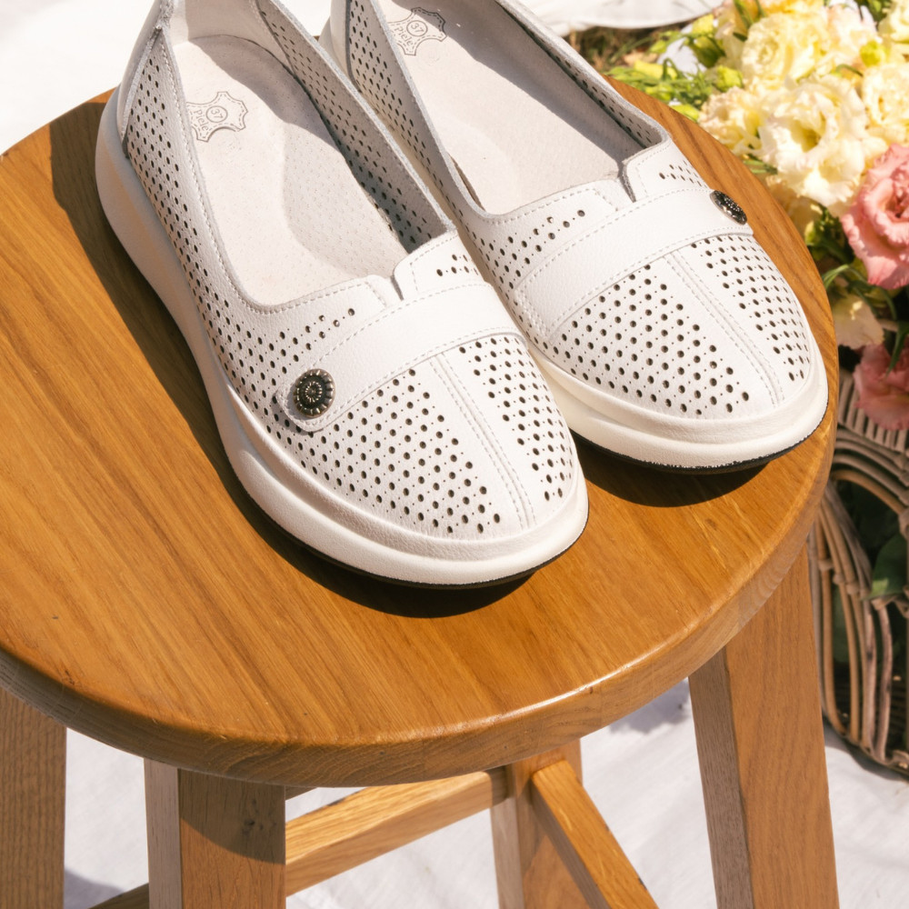 MOCASINI ALBI PIELE NATURALA JSPY3951