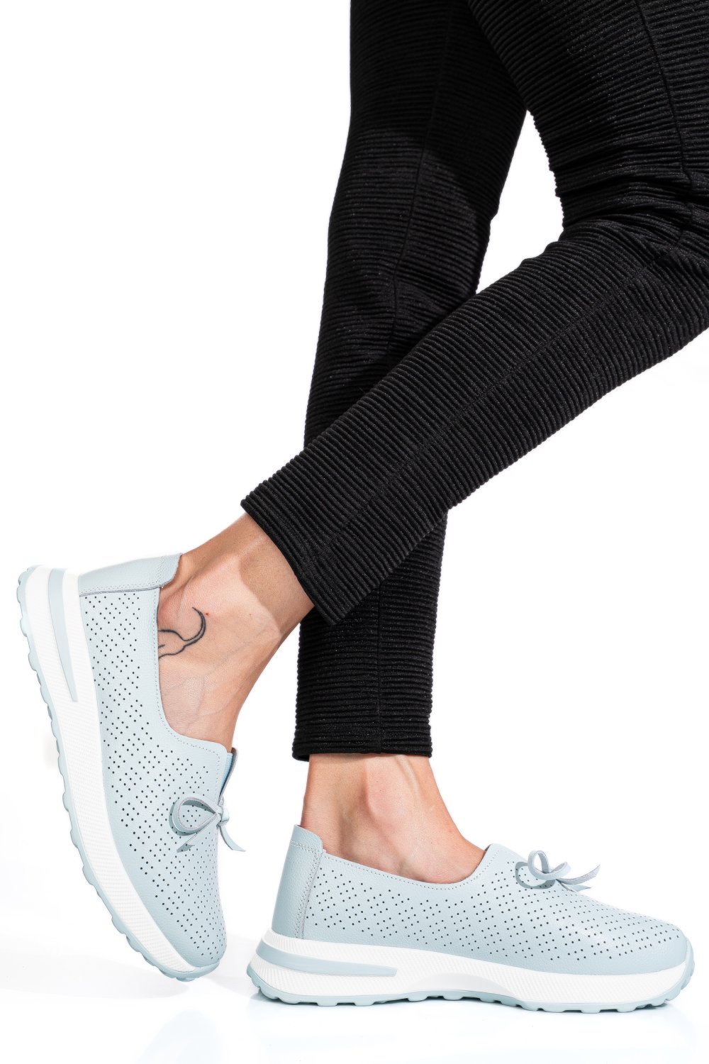 ESPADRILE ALBASTRE PIELE NATURALA TSP5930