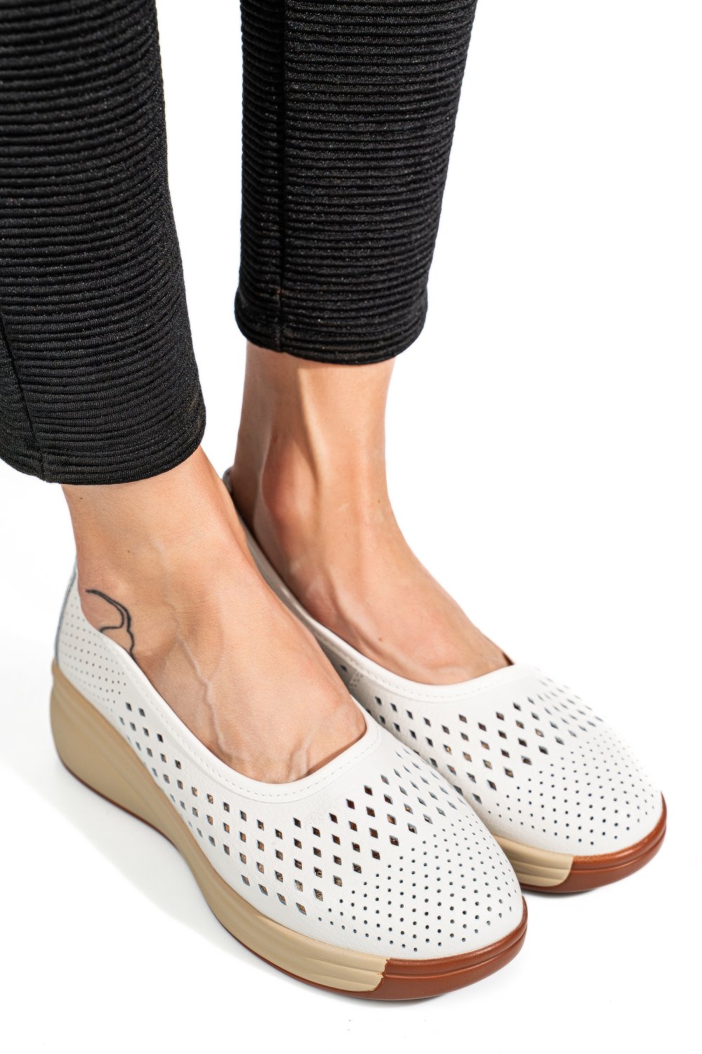 ESPADRILE WHITE PIELE NATURALA XSPH-3071