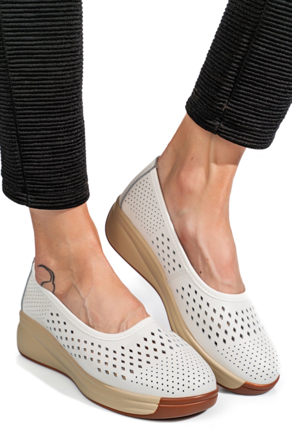 ESPADRILE WHITE PIELE NATURALA XSPH-3071