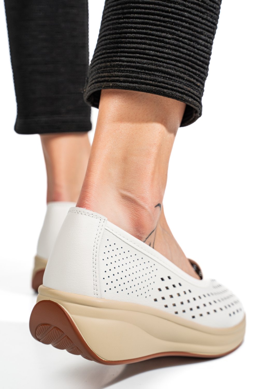 ESPADRILE WHITE PIELE NATURALA XSPH-3071