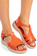SANDALE PORTOCALII PIELE NATURALA 0PC11