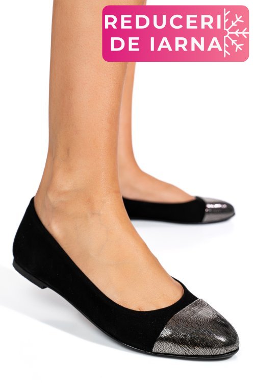 Balerini black piele naturala intoarsa 1pc06