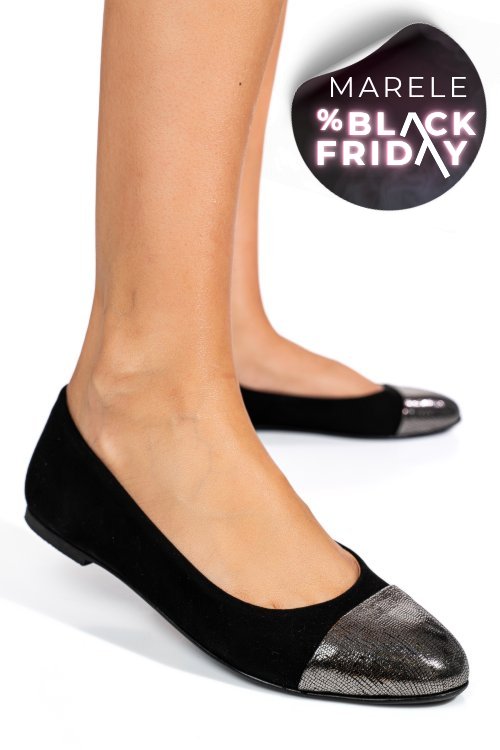 Balerini black piele naturala intoarsa 1pc06