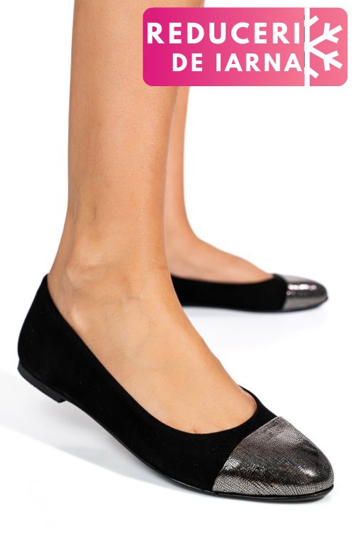 Balerini black piele naturala intoarsa 1pc06