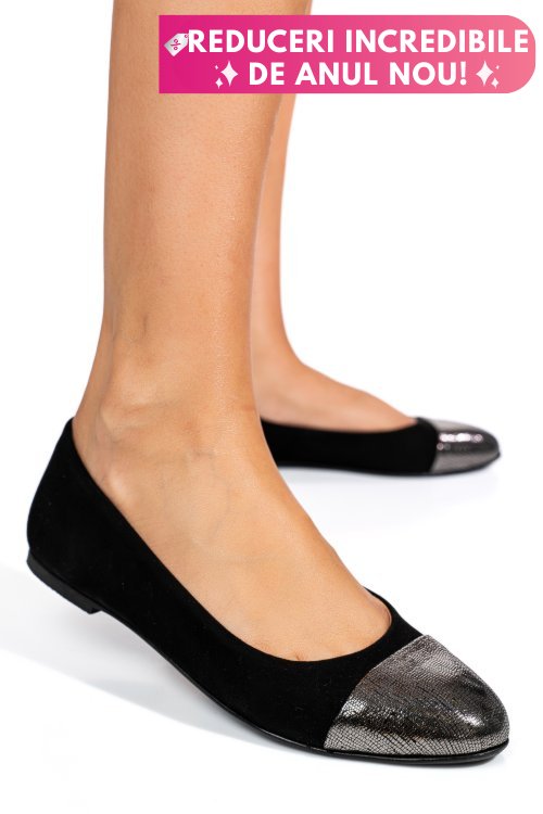 Balerini black piele naturala intoarsa 1pc06