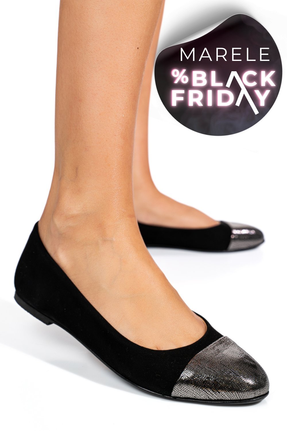 BALERINI BLACK PIELE NATURALA INTOARSA 1PC06