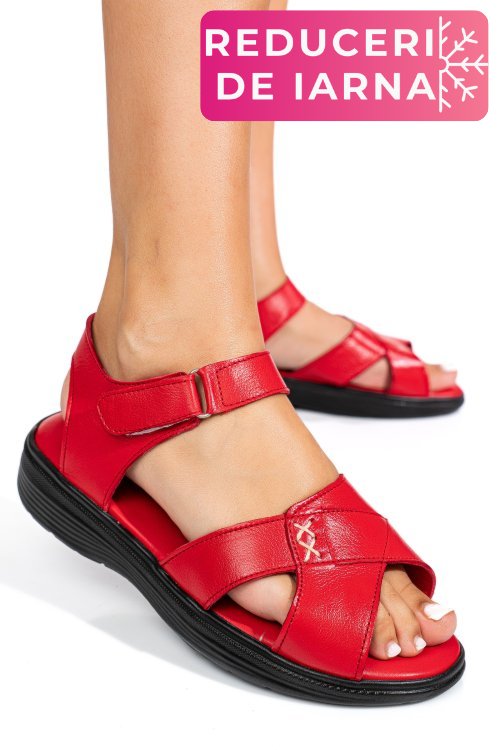 Sandale rosii piele naturala 0pc13