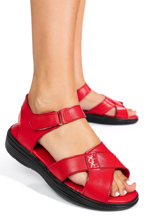 Sandale rosii piele naturala 0pc13