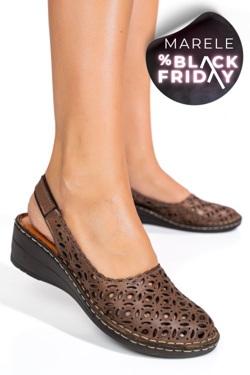 Sandale maro piele naturala 3pc10aka