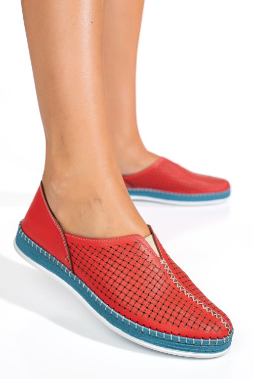 Pantofi rosii piele naturala 1pc332