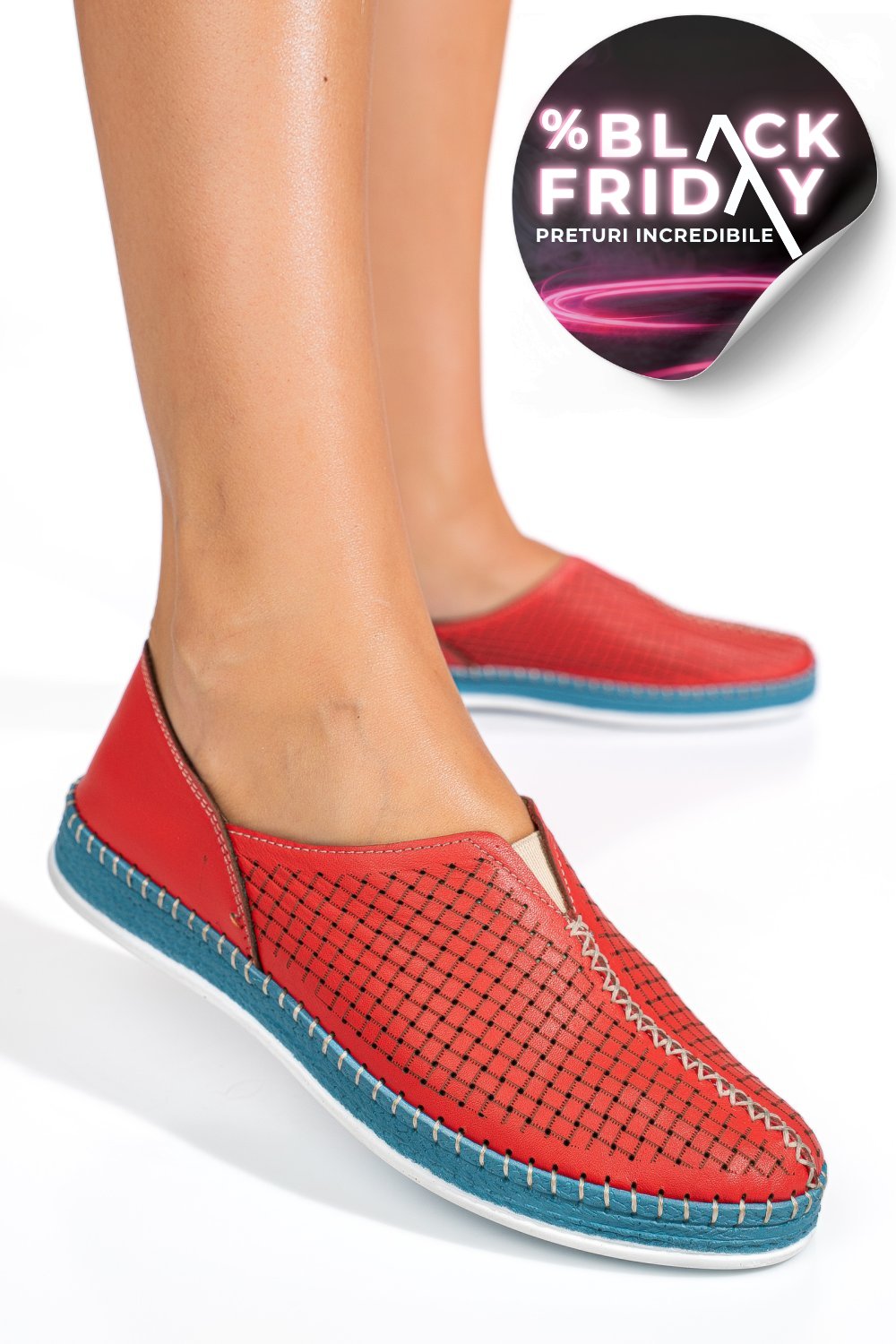 PANTOFI ROSII PIELE NATURALA 1PC332