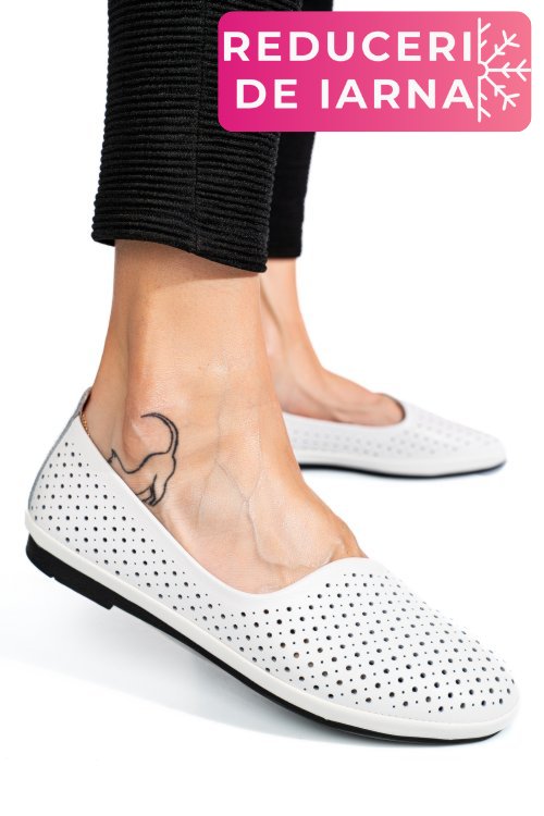 Espadrile albe piele naturala jspy3763