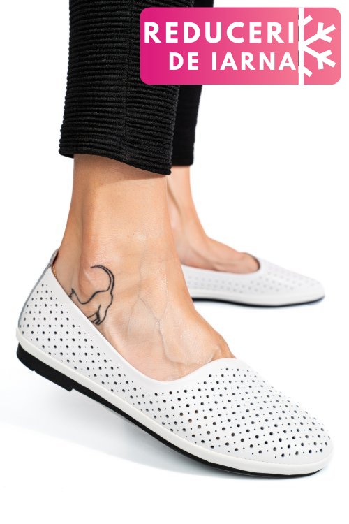 Espadrile albe piele naturala jspy3763