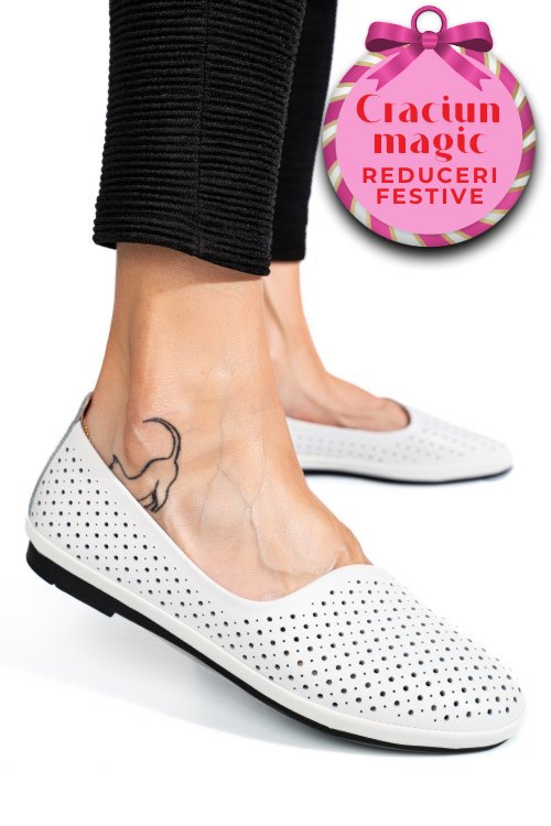 Espadrile albe piele naturala jspy3763