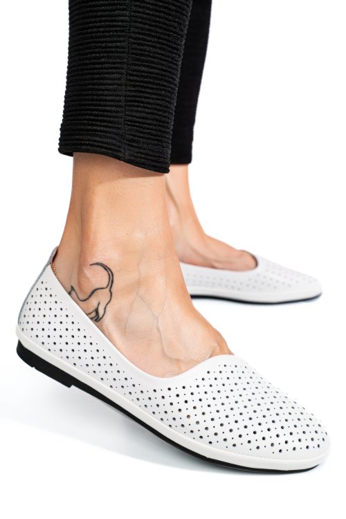 Espadrile albe piele naturala jspy3763