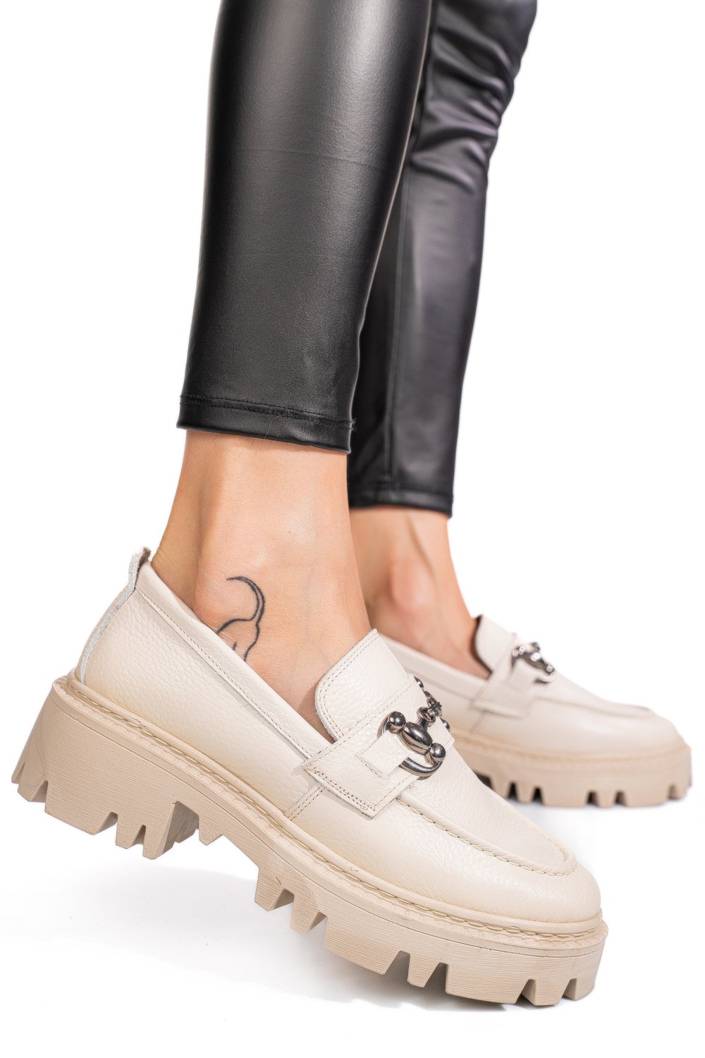 MOCASINI CREM PIELE NATURALA IPCBM020B