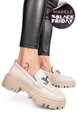 MOCASINI CREM PIELE NATURALA IPCBM020B