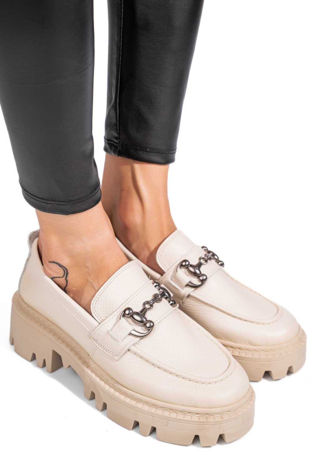 MOCASINI CREM PIELE NATURALA IPCBM020B
