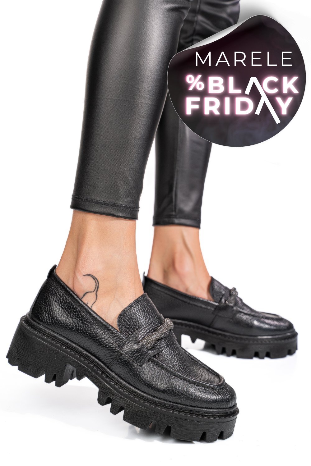 MOCASINI NEGRI PIELE NATURALA IPCBM023B