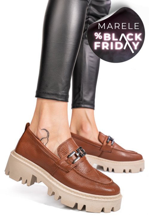 Mocasini maro piele naturala ipcbm001b