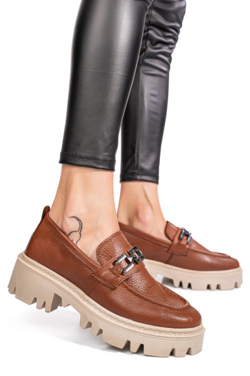 Mocasini maro piele naturala ipcbm001b