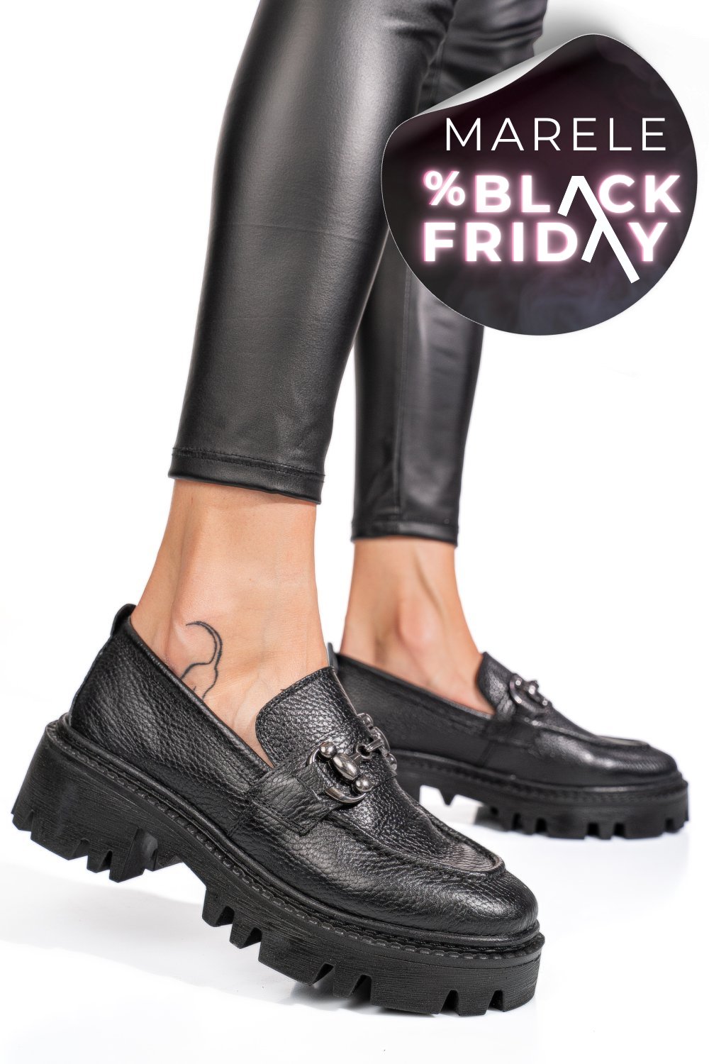 MOCASINI NEGRI PIELE NATURALA IPCBM019B