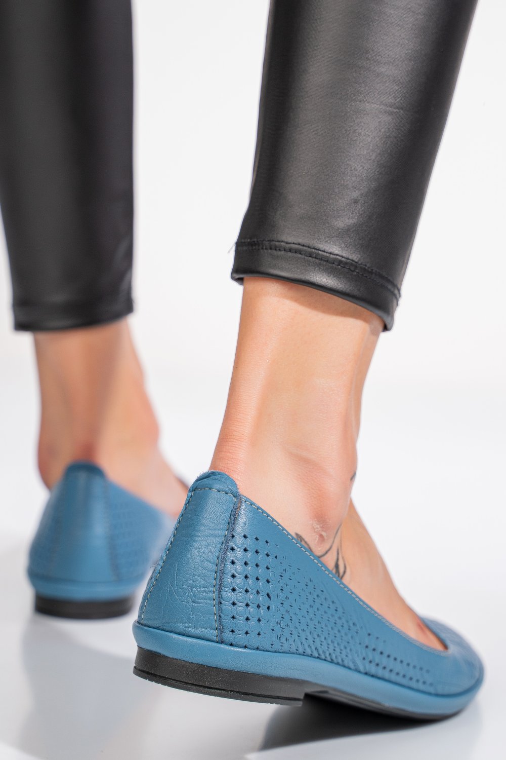 BALERINI ALBASTRI PIELE NATURALA 0PC6AKA