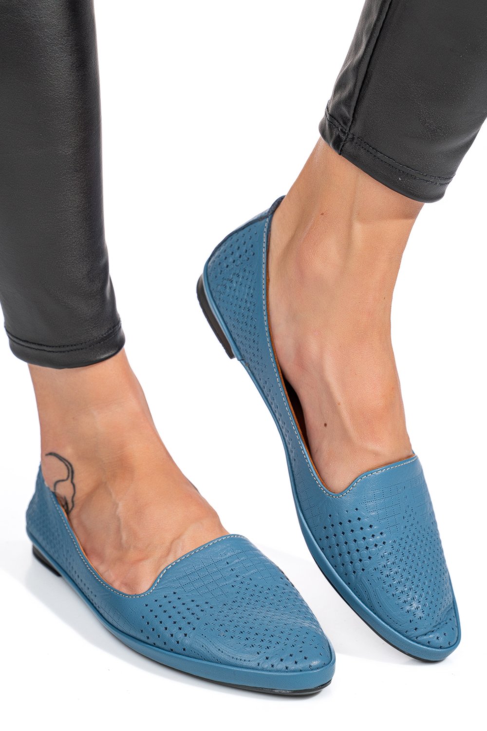 BALERINI ALBASTRI PIELE NATURALA 0PC6AKA