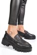 Mocasini negri piele naturala ipcbm008b