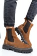 Ghete femei captusite piele naturala intoarsa maro vb063204
