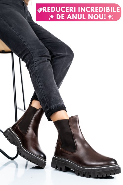 Ghete femei captusite piele naturala maro vb063204