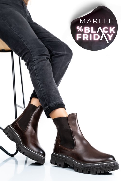 Ghete femei captusite piele naturala maro vb063204