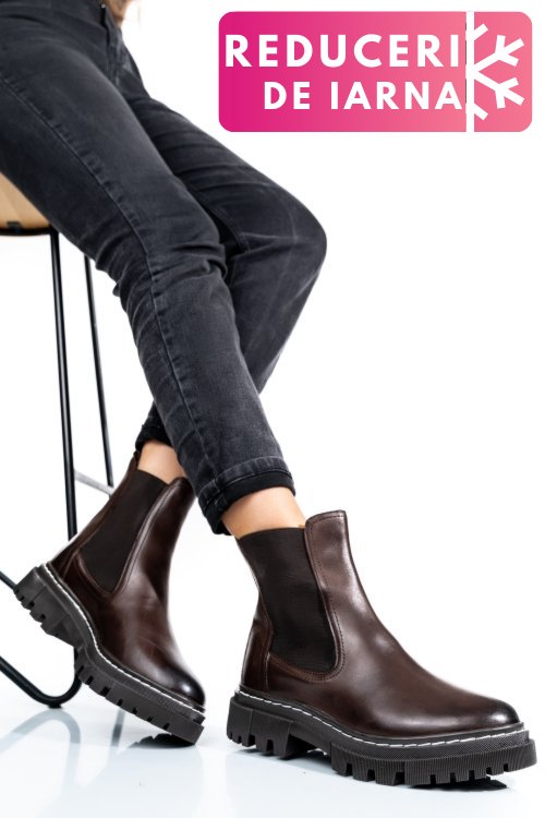 Ghete femei captusite piele naturala maro vb063204