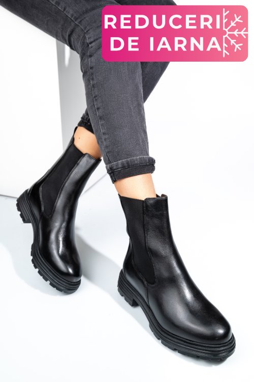 Ghete negre piele naturala vb254202