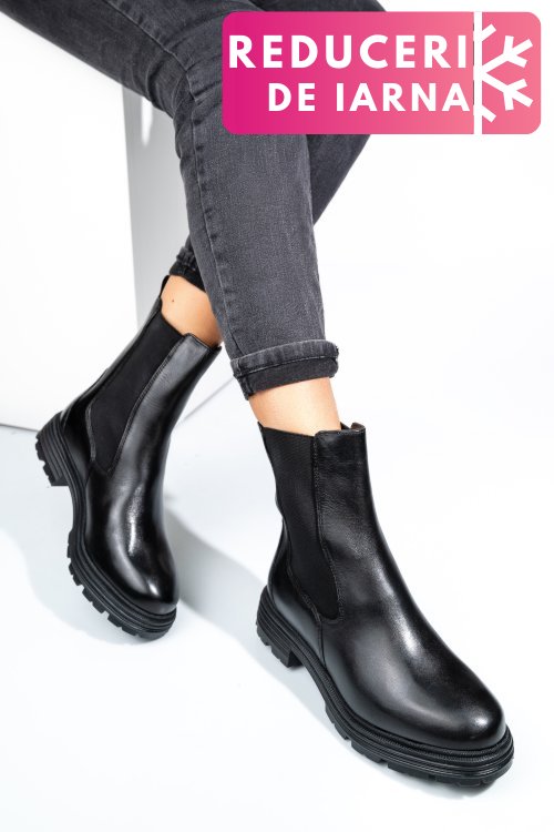 Ghete negre piele naturala vb254202