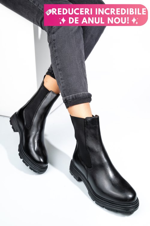 Ghete negre piele naturala vb254202