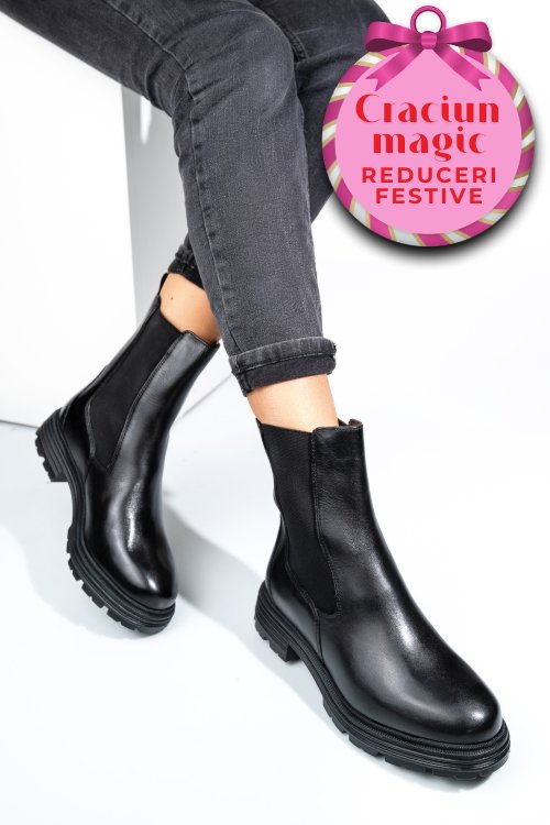 Ghete negre piele naturala vb254202