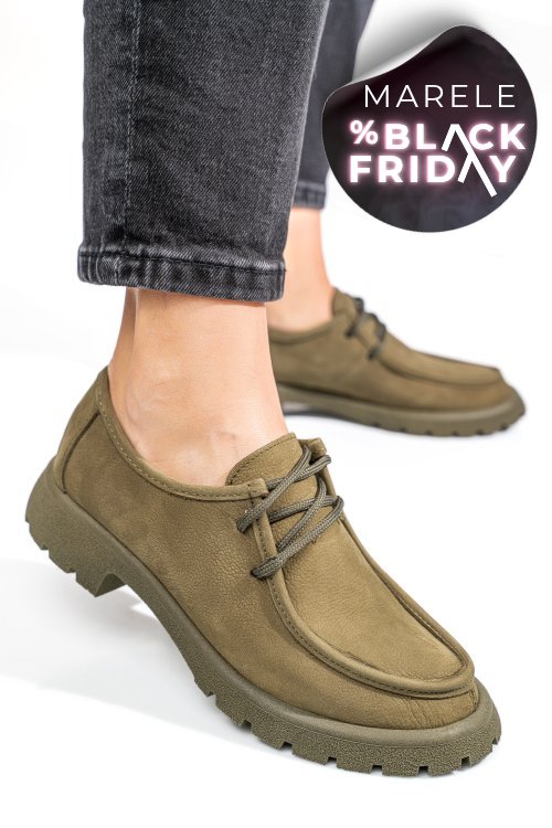 Mocasini khaki piele naturala nabuk 4s77247