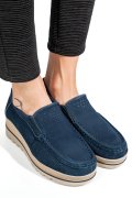 MOCASINI ALBASTRI PIELE NATURALA INTOARSA MSPM222