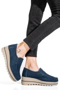 MOCASINI ALBASTRI PIELE NATURALA INTOARSA MSPM222