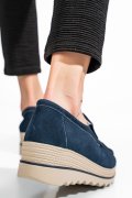 MOCASINI ALBASTRI PIELE NATURALA INTOARSA MSPM222