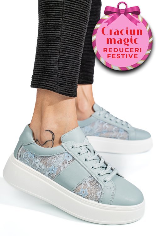 Pantofi sport light blue piele naturala fsp001-848