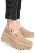 MOCASINI KHAKI PIELE NATURALA INTOARSA MSPM222