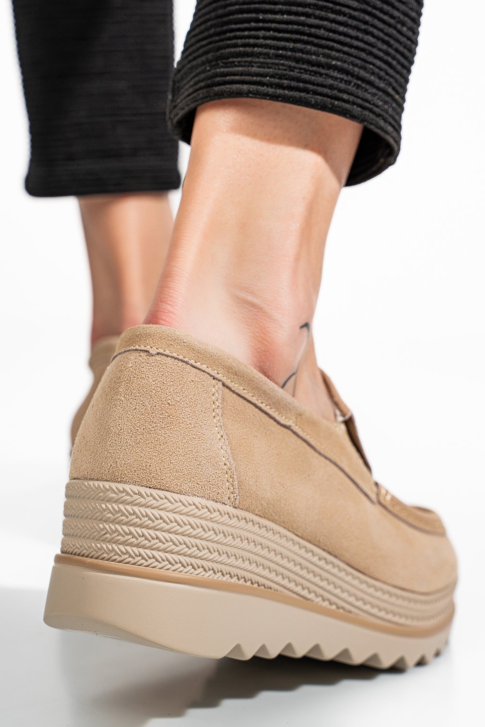 MOCASINI KHAKI PIELE NATURALA INTOARSA MSPM222