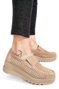 MOCASINI KHAKI PIELE NATURALA INTOARSA MSPM223